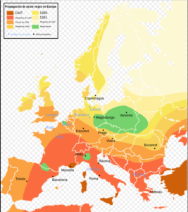 Propagación de la Peste Negra en Europa